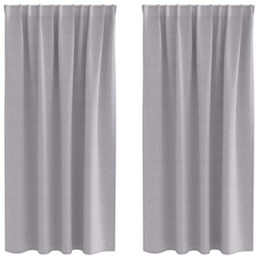 vidaXL Κουρτίνες με κουρτίνες 2 pcs Μεταλλικό Γκρι Πολυεστέρας