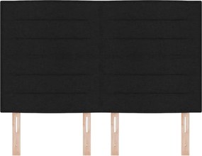 vidaXL Κεφαλάρι με κεφαλάρι Μαύρο 144 cm Τεχνητό Δέρμα