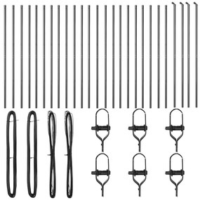 vidaXL Στύλος Περιφράξεων 26 pcs Γκρι 3.2 x 3.2 x 190 εκ Ατσάλι