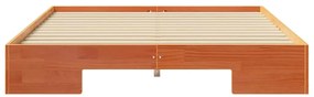 vidaXL Κρεβάτι δαπέδου Καφέ 150 x 200 cm Μασίφ ξύλο πεύκου