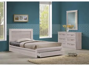 LIFE κρεβάτι μονό με συρτάρι White Wash 99x207x93 (Στρώμα 90x200)cm ΕΜ3633,5
