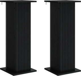 vidaXL Βάση φυτών 2 τμχ. Μαύρο 30,5 x 30 x 80,5 εκ Επεξεργασμένο Ξύλο