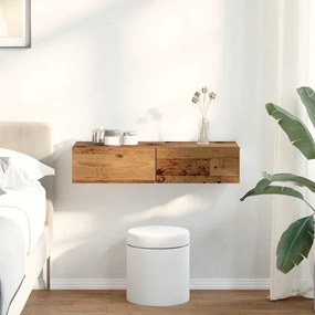 vidaXL Ράφι τοίχου με συρτάρια Παλιό ξύλο Κατασκευασμένο ξύλο