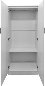 Ντουλάπα δίφυλλη Athos pakoworld σε λευκή απόχρωση 80x42x180εκ