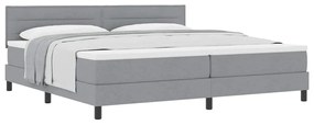 vidaXL Κρεβάτι box spring με στρώμα Ανοιχτό γκρι 200 x 200 cm ύφασμα