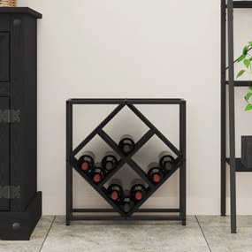 vidaXL Ράφι κρασιού Μαύρη Δρυς 51x18x52,5 εκ Επεξεργασμένο Ξύλο