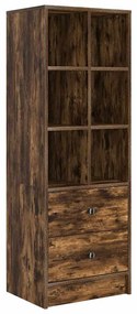 vidaXL Highboard Καπνιστή δρυς 45.5 x 34 x 127 εκ Επεξεργασμένο ξύλο