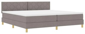 vidaXL Κρεβάτι box spring με στρώμα Taupe 200 x 200 cm ύφασμα