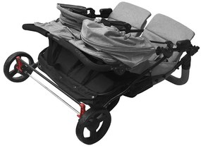 vidaXL Καρότσι Διδύμων Ανοιχτό Γκρι Ατσάλινο