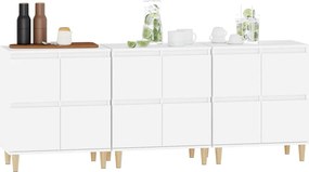 vidaXL Ντουλάπια 3 τεμ. Λευκό 60x35x70 εκ. Επεξεργασμένο Ξύλο