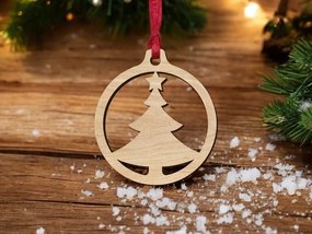 Intra απο ξύλο plywood 3mm-4mm πάχος – Χριστουγεννιάτικο δέντρο με μπάλα διακόσμηση 40x45 cm INTRAVECTRY-MY542764