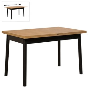 Τραπέζι Jemmy Megapap επεκτεινόμενο από μελαμίνη χρώμα φυσικό - μαύρο 120/153x75x77εκ. - 0234418