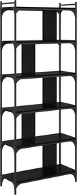 vidaXL Βιβλιοθήκη Μαύρη δρυς 76 x 32 x 192 εκ. Επεξεργασμένο ξύλο
