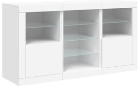 vidaXL Μπουφές με Φώτα LED Λευκός 123 x 37 x 67 εκ.