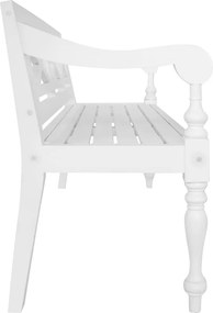 vidaXL Παγκάκι Batavia Λευκό 123 εκ. από Μασίφ Μαόνι