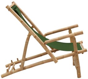 vidaXL Σεζλόνγκ Πράσινη από Μπαμπού και Καραβόπανο