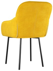 Καρέκλες Τραπεζαρίας 2 τεμ. Κίτρινες Βελούδινες - Κίτρινο