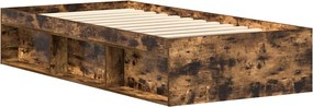 vidaXL Πλαίσιο Κρεβατιού Καπνιστή Δρυς 90 x 190 εκ.