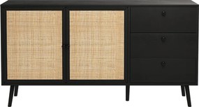 Μπουφές Oslo pakoworld μαύρο-φυσικό 150x39x79εκ
