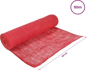 vidaXL Ρολό από Τζute 50 x 5000 εκ Κόκκινο