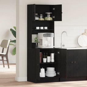 vidaXL ντουλάπι κουζίνας  σε μαύρη δρυ 60x50x180 εκ., φτιαγμένο από ξύλο.