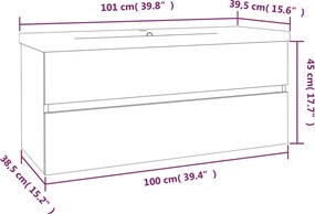 vidaXL Ντουλάπι Μπάνιου με Νιπτήρα Γκρι Sonoma από Επεξεργασμένο Ξύλο
