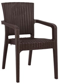 Καρέκλα Κήπου Καφέ Rattan 58x55x87cm - Πολυπροπυλένιο - 14720002