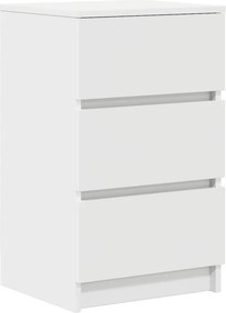 vidaXL Κομοδίνο με 3 συρτάρια Λευκό 39x35x65 εκ.