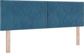 vidaXL Κρεβάτι Box Spring με Στρώμα και LED Μπλε 140 x 200 cm Βελούδο