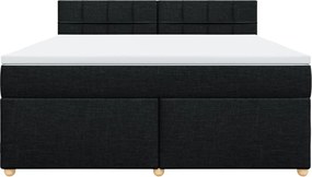 vidaXL Κρεβάτι Boxspring με Στρώμα Μαύρο 180x200 εκ. Υφασμάτινο