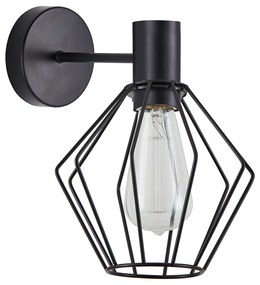 SE21-BL-16-GR1 ADEPT BLACK WALL LAMP BLACK METAL GRID+