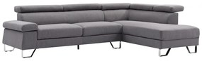 Γωνιακός καναπές Gracious  δεξιά γωνία ύφασμα ανθρακί 257x178x86εκ Model: 074-00