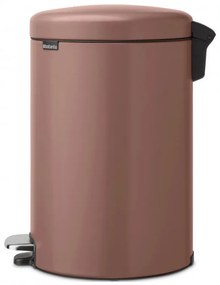 Κάδος με πεντάλ Brabantia NewIcon 1008849, 20 l, Ομαλό κλείσιμο, Αντιολισθητική βάση, Σατινέ φινίρισμα, Καφέ