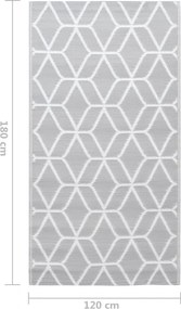 vidaXL Χαλί εξωτερικού χώρου ARAKIL γκρι 120x180 cm PP