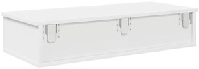 vidaXL Ράφι τοίχου με συρτάρια Λευκό 80x34x17 cm Κατασκευασμένο ξύλο