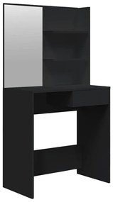 vidaXL Μπουντουάρ με Καθρέφτη Μαύρο 74,5 x 40 x 141 εκ.