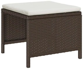 vidaXL Σετ Καναπέ Κήπου 6 pcs Καφέ και κρεμ συνθετικό ρατάν