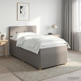 vidaXL Κρεβάτι box spring με στρώμα Taupe 90 x 200 cm Ύφασμα