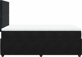 vidaXL Κρεβάτι Boxspring με Στρώμα Μαύρο 120x190 εκ. Βελούδινο