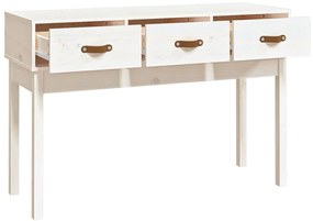 vidaXL Τραπέζι κονσόλα άσπρο 114x40x75 εκ. από Μασίφ Ξύλο Πεύκου
