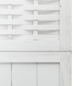 vidaXL Διαχωριστικό Χώρου με 6 Πάνελ Λευκό από Μασίφ Ξύλο Παυλώνιας