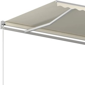 vidaXL Τέντα Συρόμενη Χειροκίνητη Κρεμ 450 x 350 εκ.