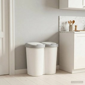 vidaXL Κάδος Αχρήστων Λευκό 49,5 x 30 x 46,5 εκ. PP