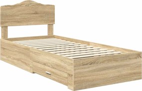 vidaXL Σκελετός Κρεβατιού Δρύς Sonoma 100 x 200 cm Επεξεργασμένο ξύλο