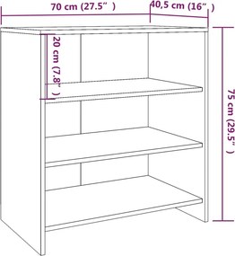 vidaXL Ντουλάπι Καπνιστή Δρυς 70x40,5x75 εκ. από Επεξεργασμένο Ξύλο