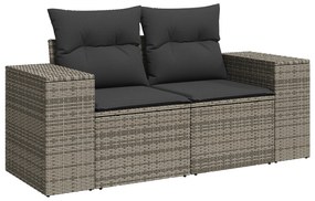 vidaXL Set Κήπου  9 Τεμαχίων με Μαξιλάρια Γκρι Πολυρατάν