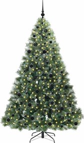 vidaXL Τεχνητό Χριστουγεννιάτικο Δέντρο Πράσινο 210 cm ΠΕ και PVC