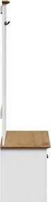 vidaXL Ντουλάπι διαδρόμου με γάντζους BODO Λευκό και καφέ 50x40x157 cm