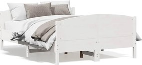 vidaXL Σκελετός Κρεβ. Χωρίς Στρώμα Λευκό 150x200 εκ Μασίφ Πεύκο