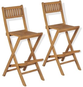 Σετ Επίπλων Bistro με Πτυσσομ. Καρέκλες 3 τεμ. Μασίφ Ξύλο Teak - Καφέ